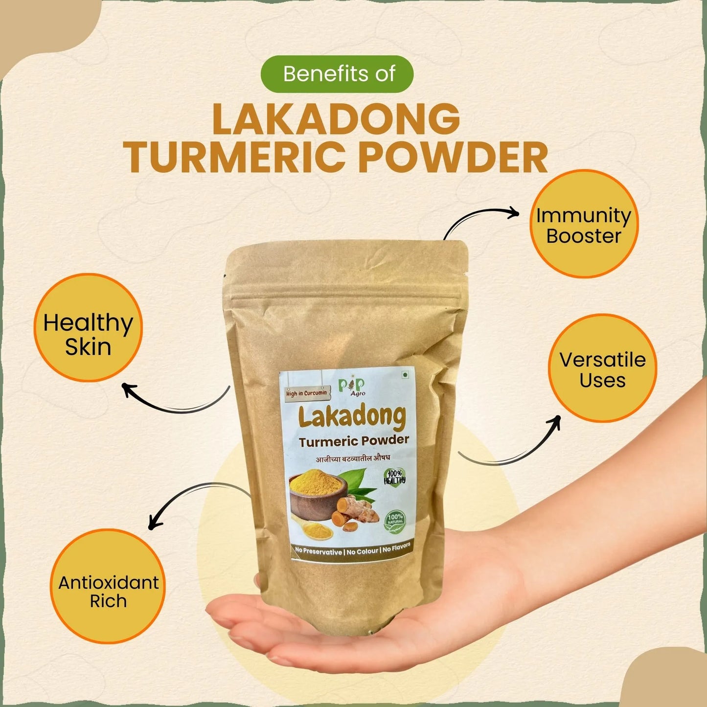 Pure Lakadong Turmeric Powder | लकाडोंग हळद पावडर