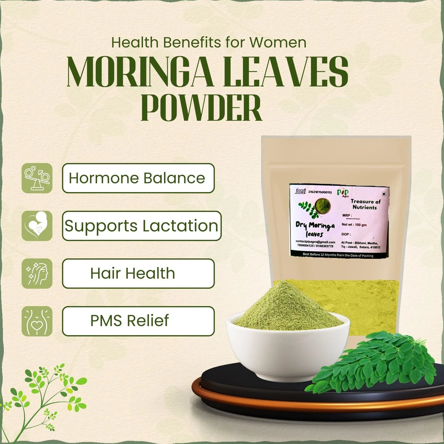 Moringa Leaves Powder 100 gm | Drumstick Leaf Powder | मोरिंगा पावडर