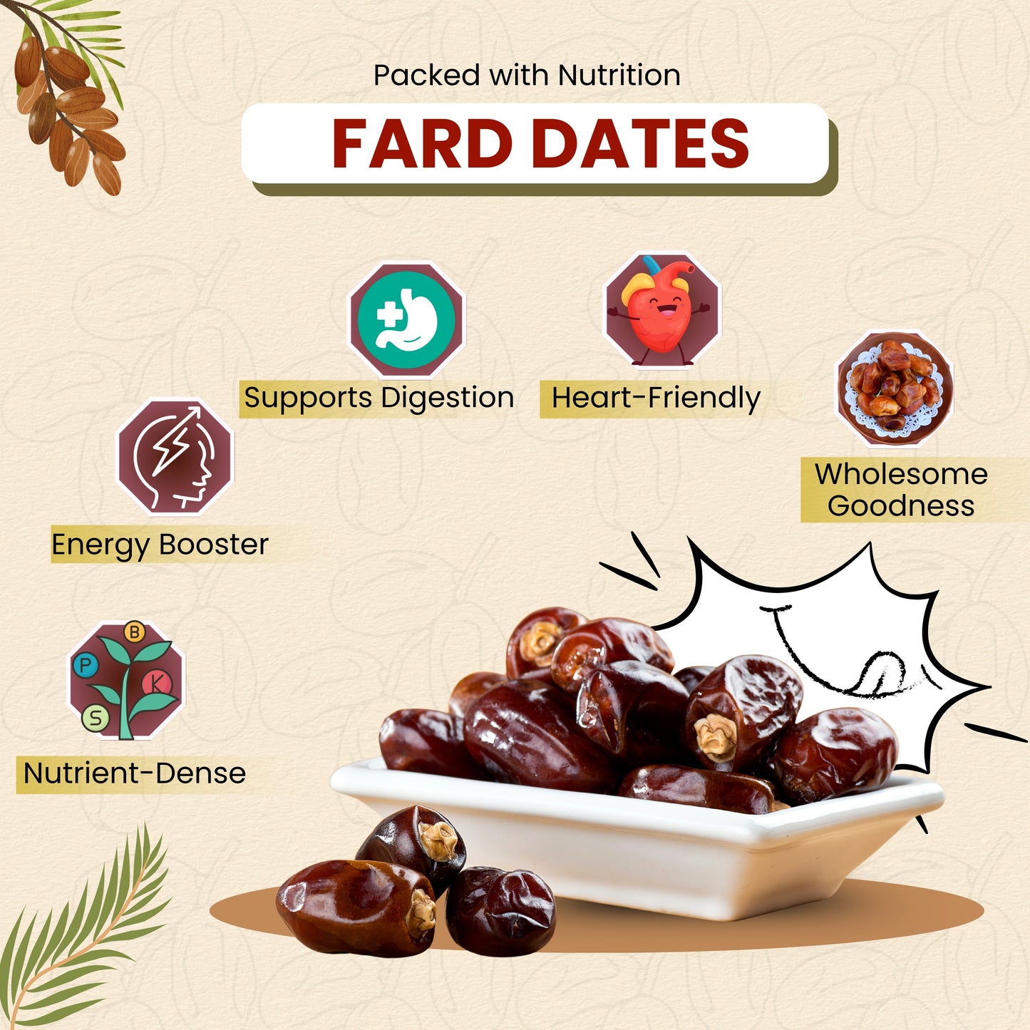 Premium Quality Fard Dates 250g | Khajur Dry Fruit | Natural Sweetener | फर्द खजूर