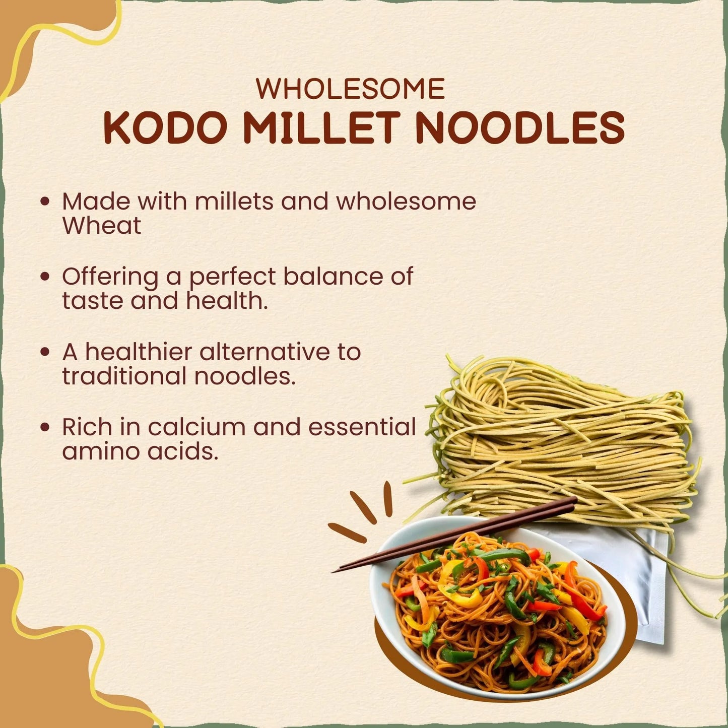 Kodo Millet Noodles 190g | No Preservative | कोडो नुडल्स