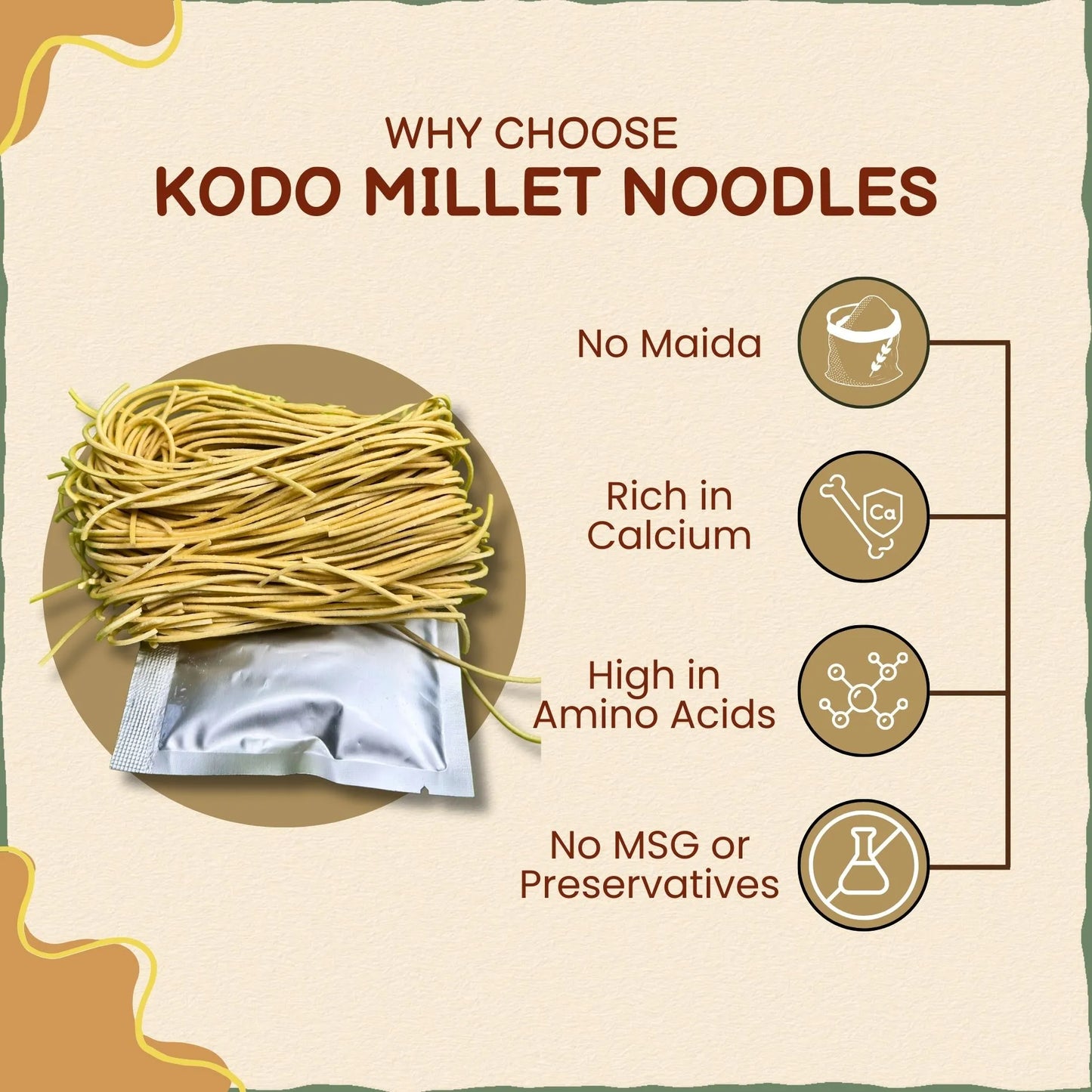 Kodo Millet Noodles 190g | No Preservative | कोडो नुडल्स