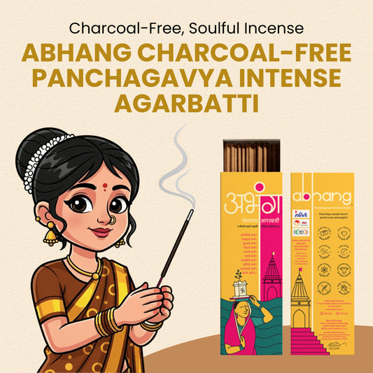 ABHANG Charcoal-Free Panchagavya Intense Agarbatti - 100g Avg 60 sticks | Natural, Natural,Long-Lasting Fragrance,Made By Cow Dung, No Artificial Essence