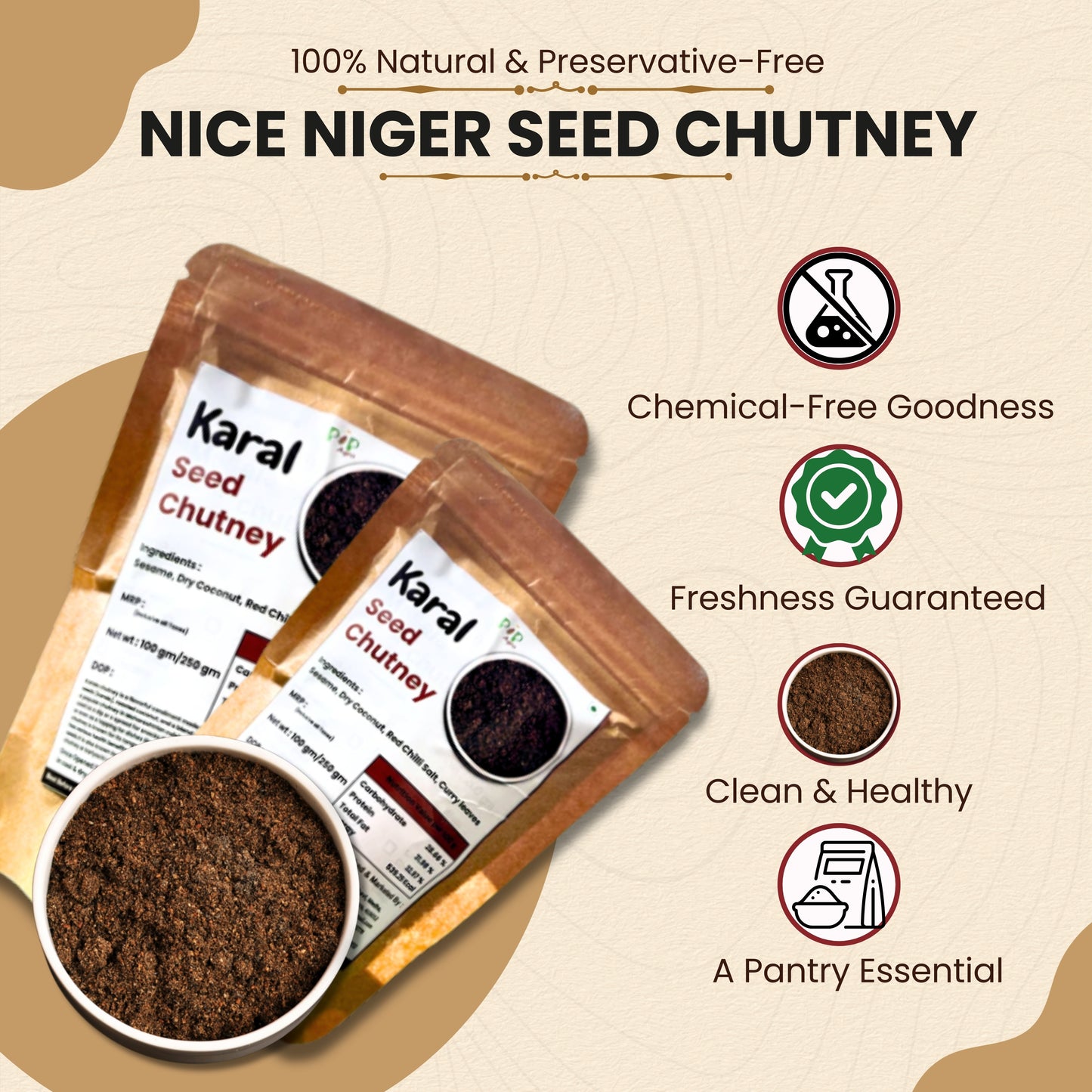 Nice Niger Seed Chutney | Karale Chutney | कारल चटणी