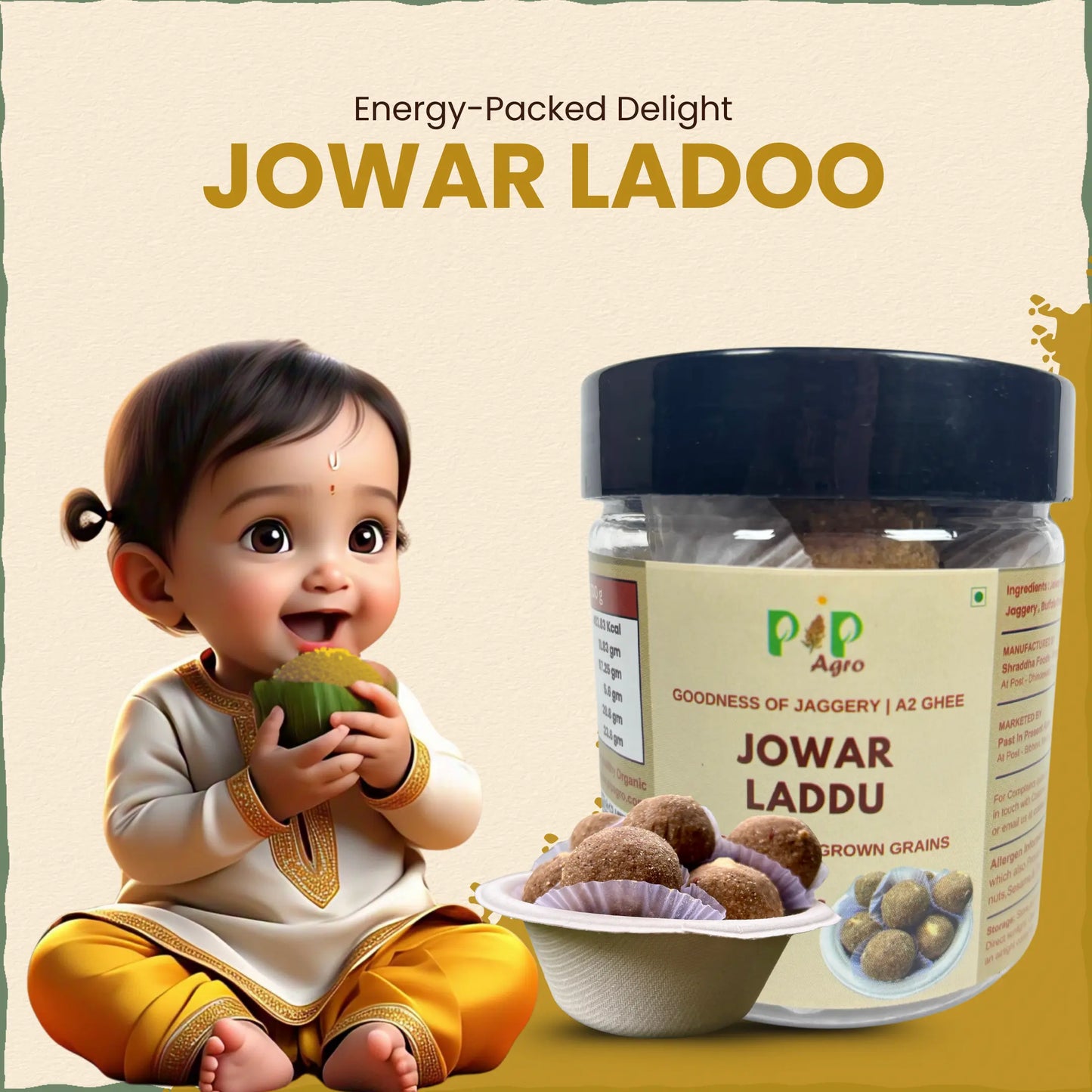 Jowar / Jwari Jaggery-Ghee ladoo / Laddu 200 gm | ज्वारी लाडू