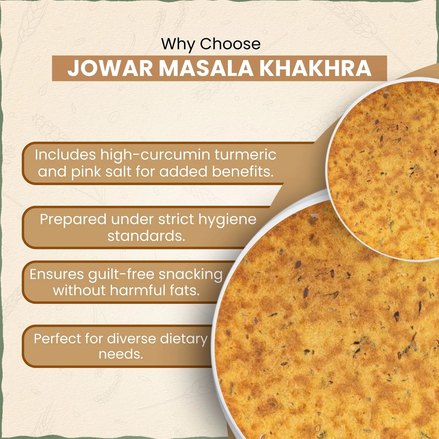 Jowar/Bajara Masala Khakhra 200gm | NO Palm Oil | ज्वारी बाजरी मसाला खाखरा