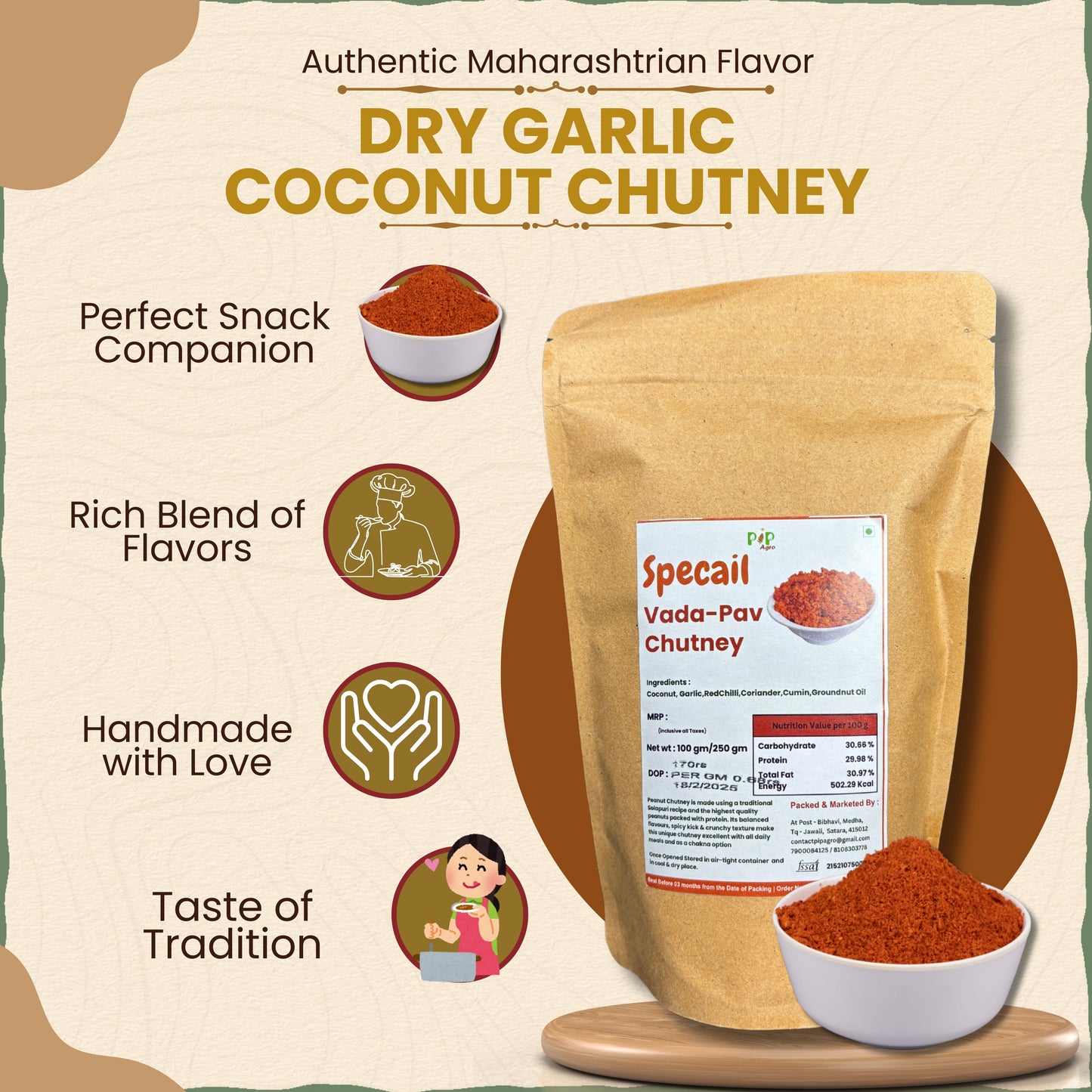Dry Garlic Coconut Chutney: Vada Pav Masala | वडापाव चटणी