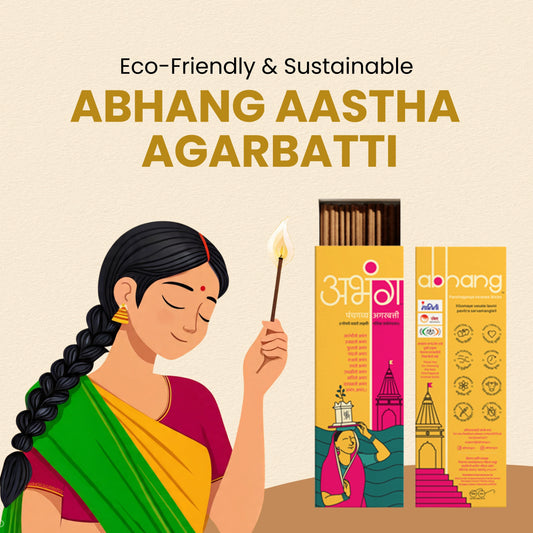 ABHANG Charcoal-Free AASTHA Panchagavya Intense Agarbatti - 100g Avg 60 sticks | Natural, Natural,Long-Lasting Fragrance,Made By Cow Dung, No Artificial Essence