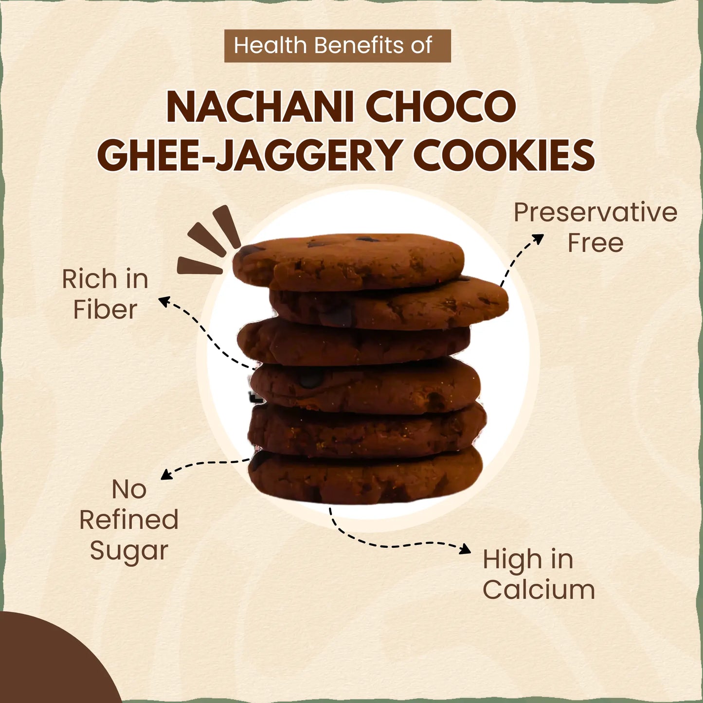 Ragi / Nachani Choco Ghee-Jaggery cookies 100g | नाचणी चोको कुकीज