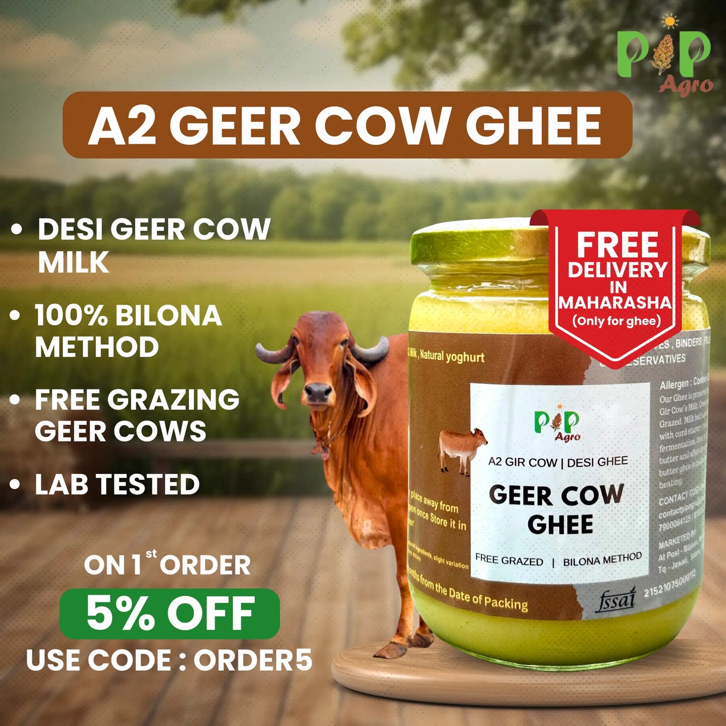 Desi Gir | Geer Cow Bilona A2 Ghee | गीर गाईचे तूप