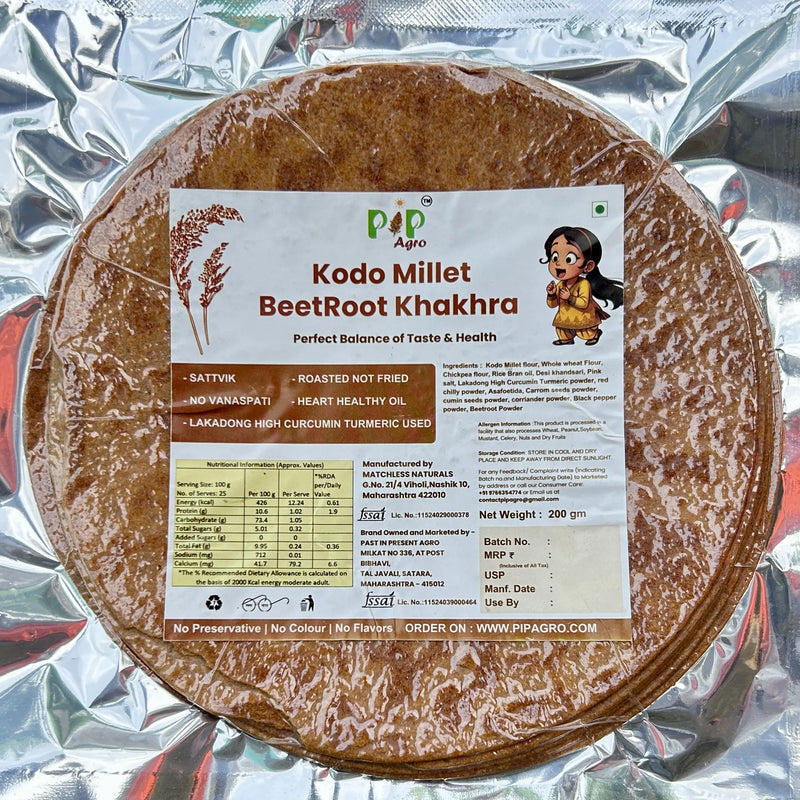 Kodo Millet Beetroot Khakhra | कोडो बीटरूट खाखरा