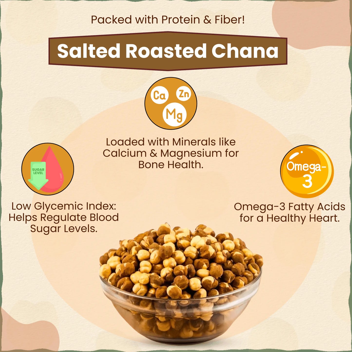 Salted Roasted Chana 200 gm l 100% Vegan | High Protein Food | खारे चना