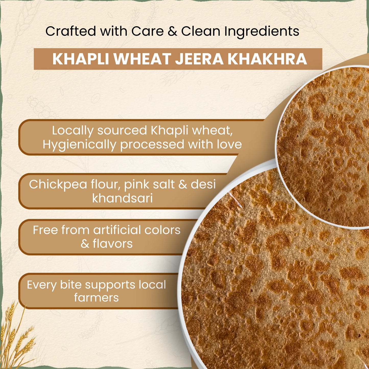 Khapli Wheat Jeera Khakhra 200gm | NO Palm Oil | खपली गहू जिरा खाखरा