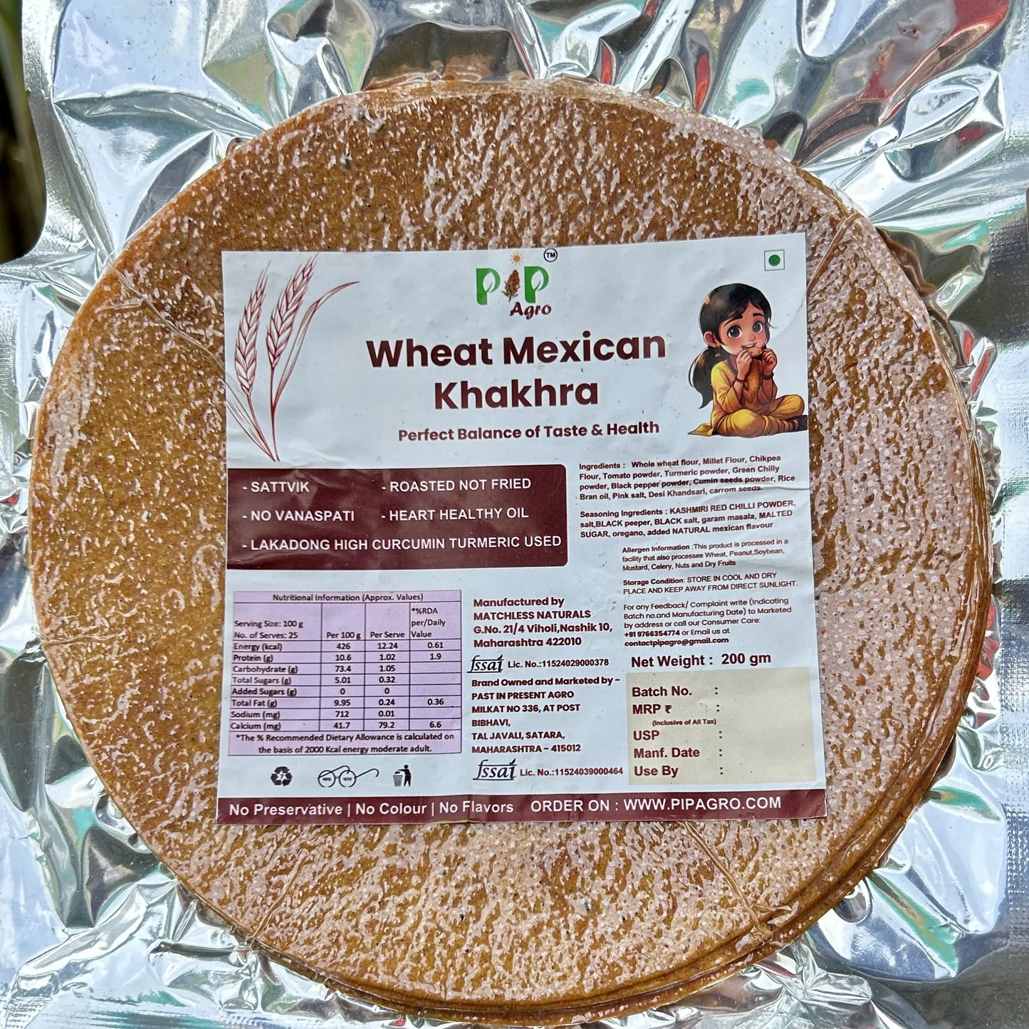 Wheat Maxican Khakhra 200 gm | NO Palm Oil | गहू मेकसिकन खाखरा