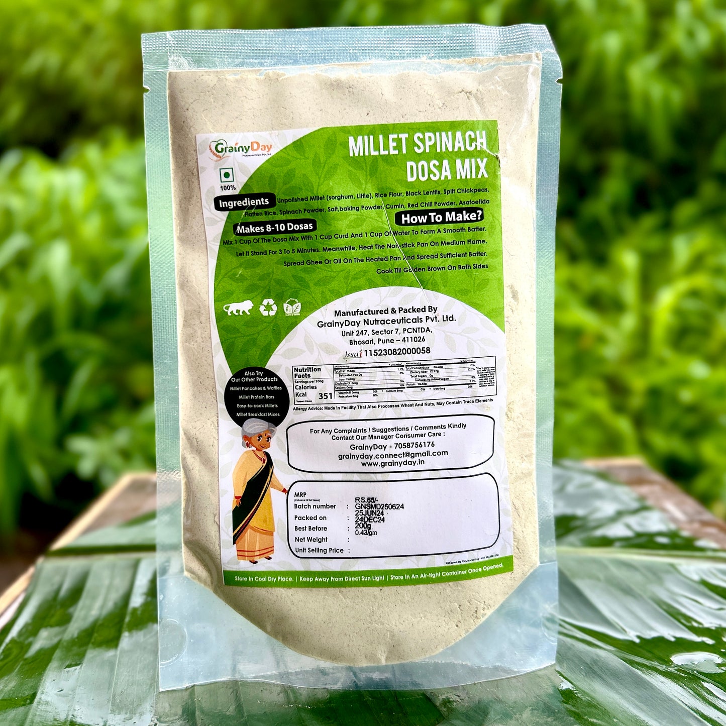 Millet Spinach Dosa Premix 200 gm | मिलेट पालक डोसा