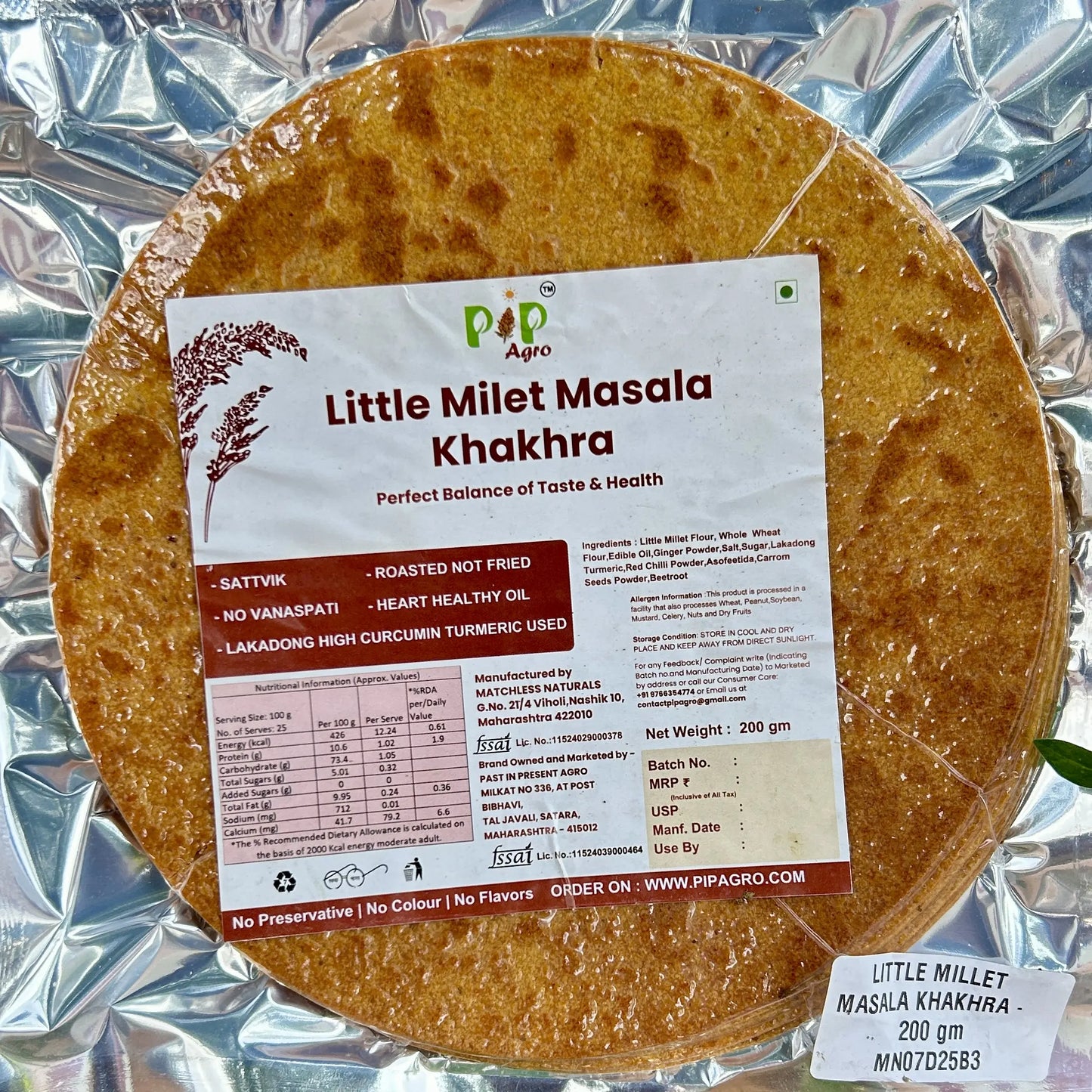 Little Millet Masala Khakhra 200g | NO Palm Oil | लिटल मिलेट मसाला खाखरा