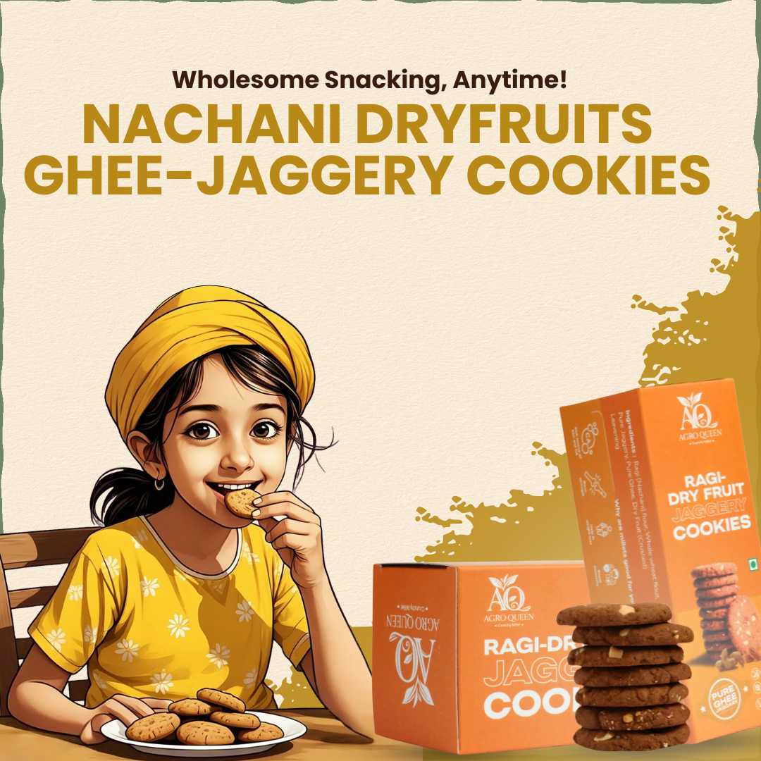 Ragi / Nachani Dryfruits Ghee-Jaggery cookies 100g | नाचणी ड्रायफ्रुट कुकीज