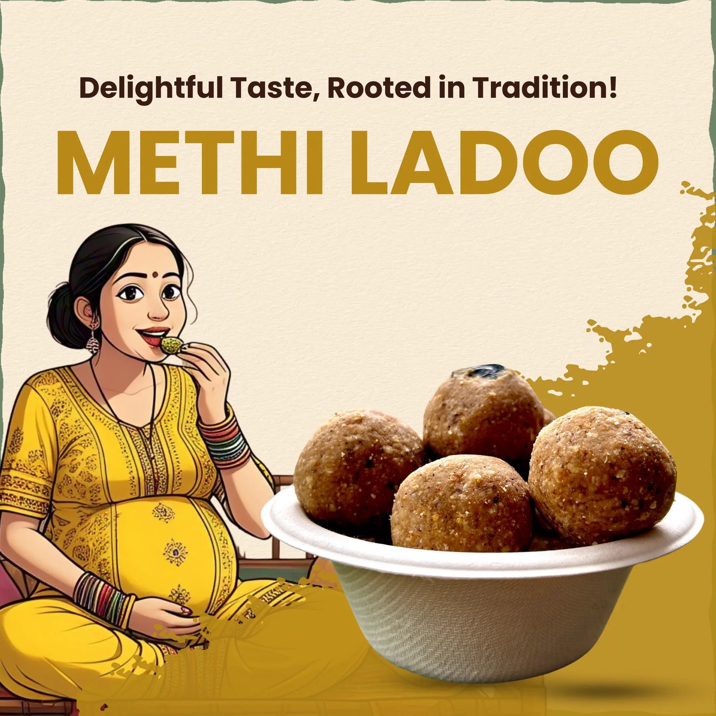 Methi Dry Fruit Jaggery-Ghee Ladoo / Laddu 200 gm | मेथी लाडू