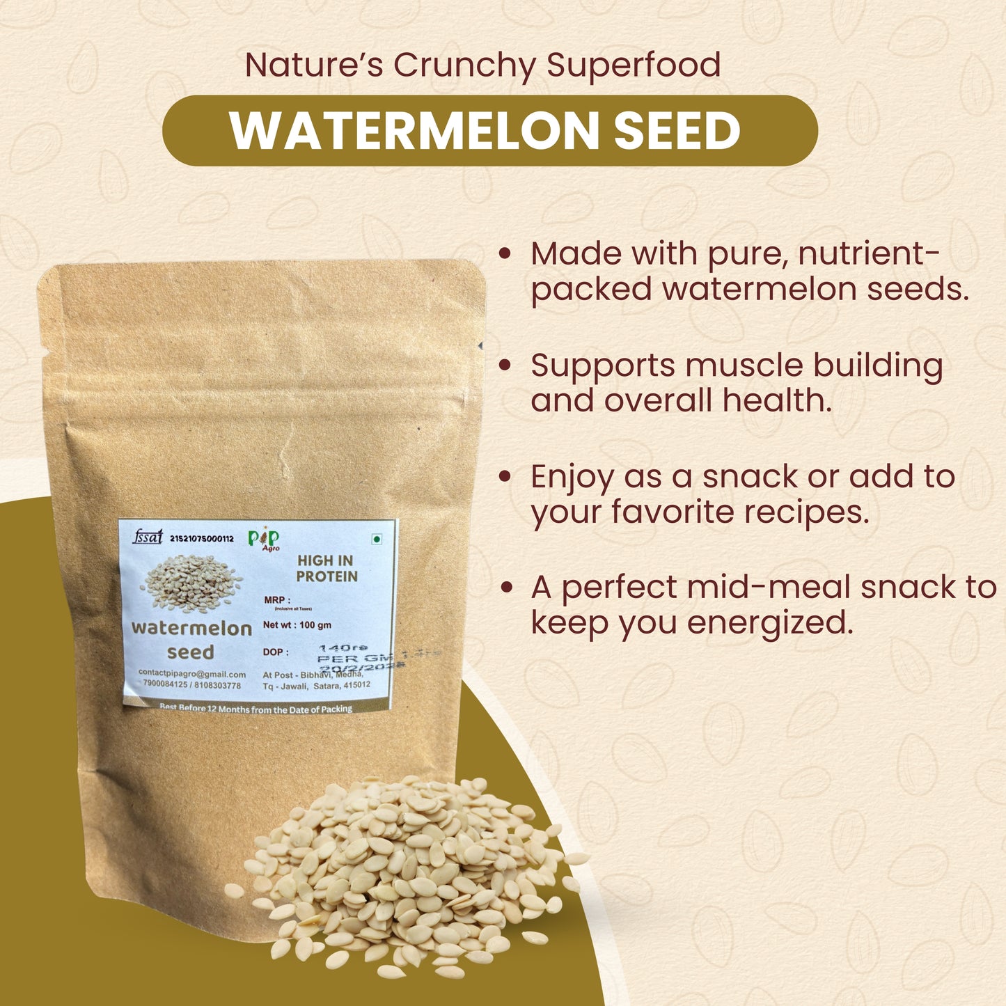Watermelon Seed for eating | Magaj Seeds | कलिंगड बी