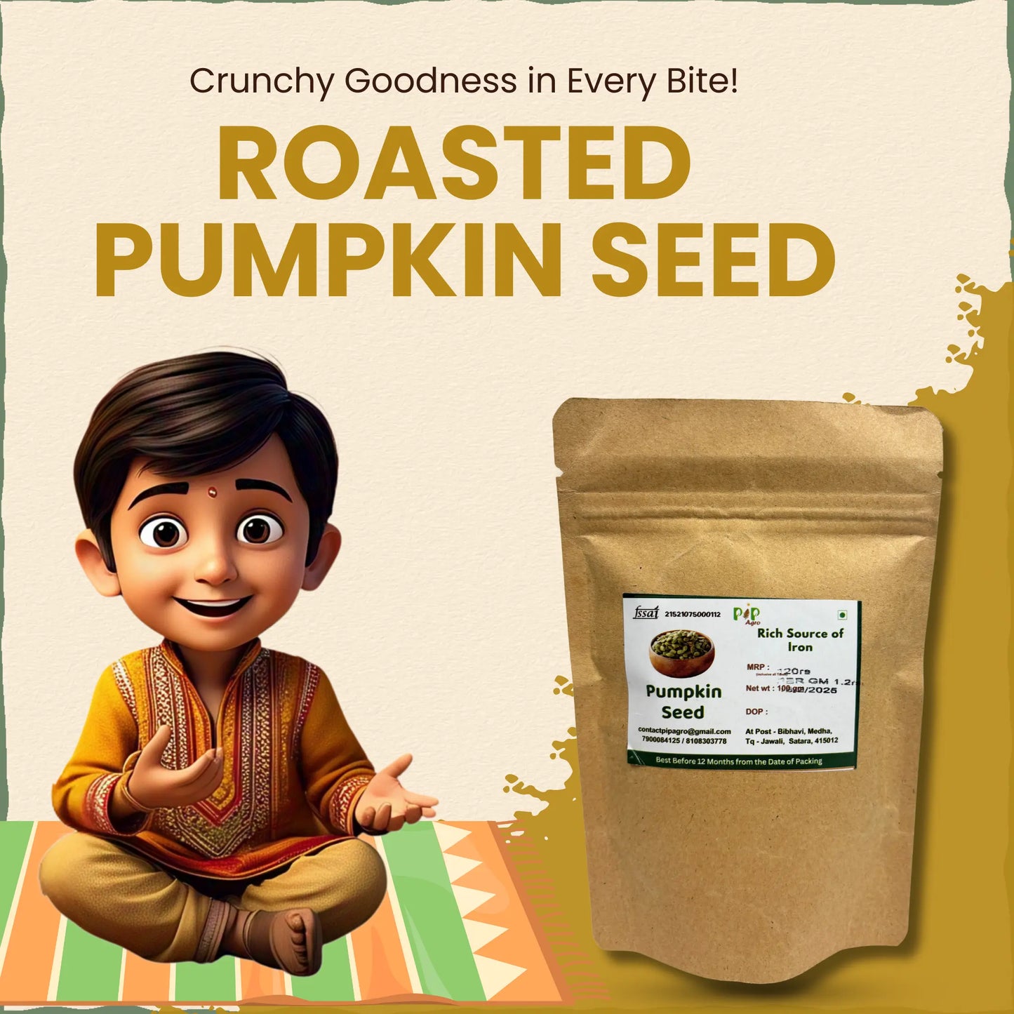 Healthy Roasted Pumpkin Seed 100g | खारट भोपळा बी