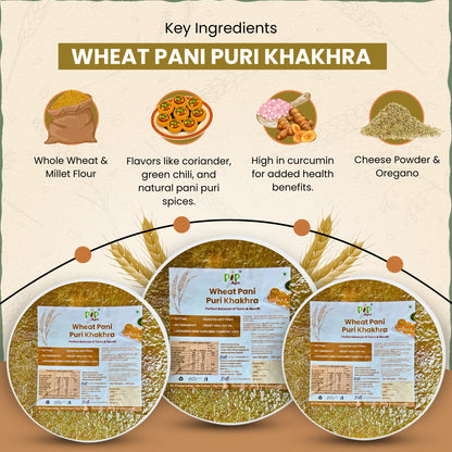 Wheat Pani Puri Khakhra 200gm | NO Palm Oil | गहू पानी पुरी खाखरा