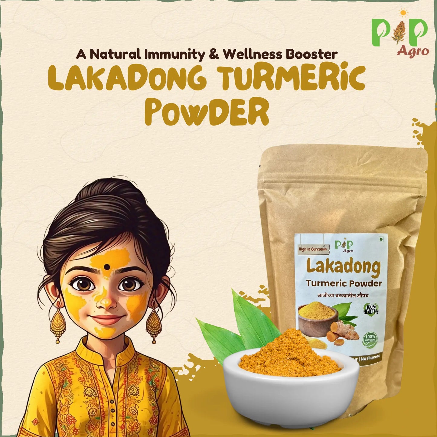 Pure Lakadong Turmeric Powder | लकाडोंग हळद पावडर