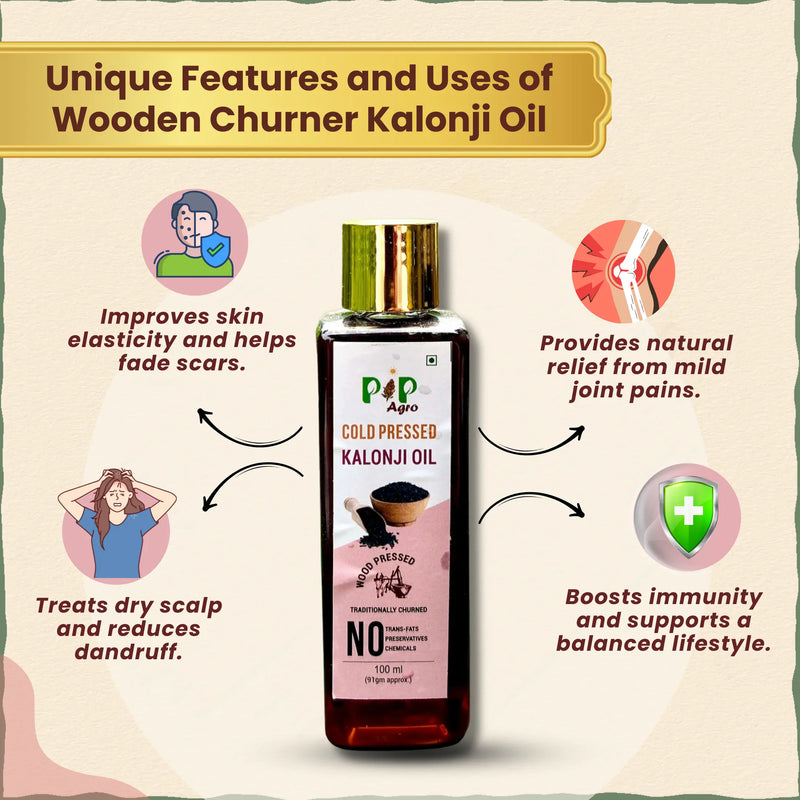 Kalonji Oil Wooden Pressed 50 ml | Protects Hair & Scalp | कलोंजी तेल