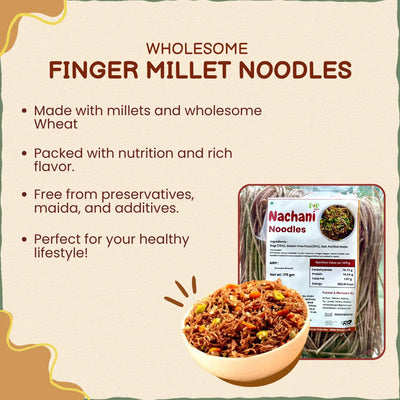 Ragi / Nachani / Finger Millet Noodles 190g | नाचणी नूडल्स