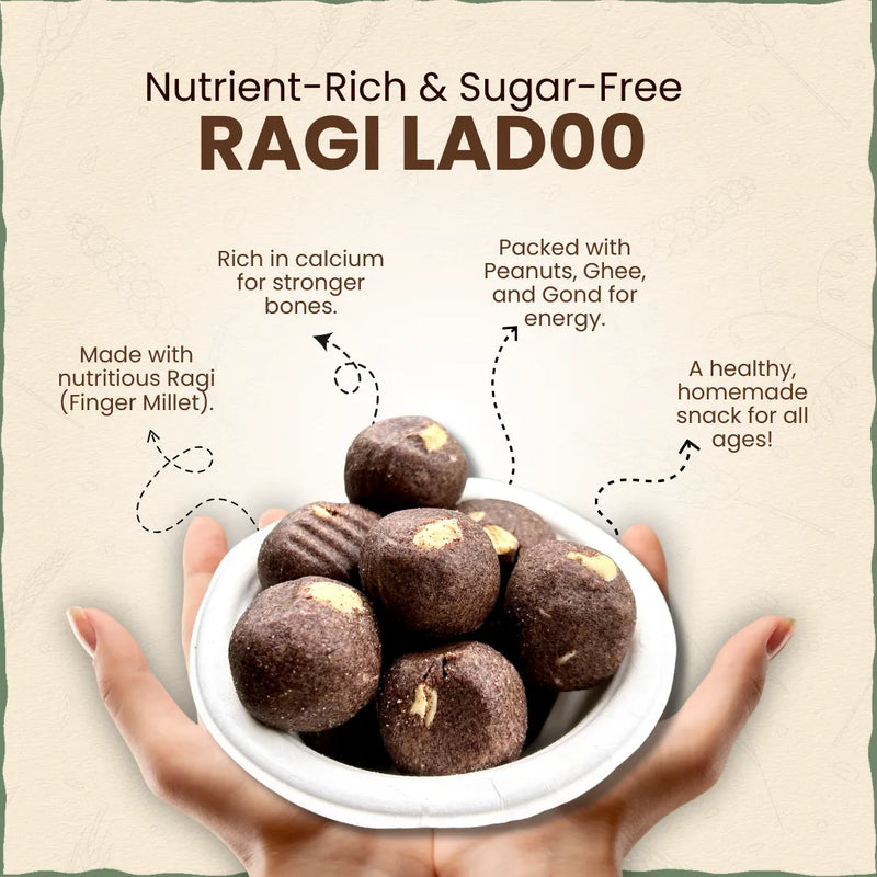 Ragi / Nachani Jaggery-Ghee ladoo / Laddu | नाचणी लाडू