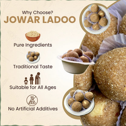 Jowar / Jwari Jaggery-Ghee ladoo / Laddu 200 gm | ज्वारी लाडू