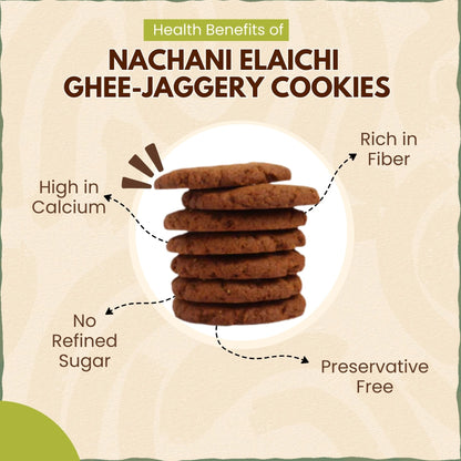 Ragi / Nachani Elaichi Ghee-Jaggery cookies | नाचणी वेलची कुकीज