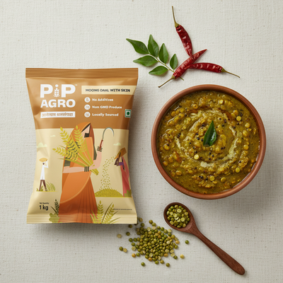 Moong Daal With Skin / Split Green Moong | हिरवी मूग डाळ (Stone Ground)