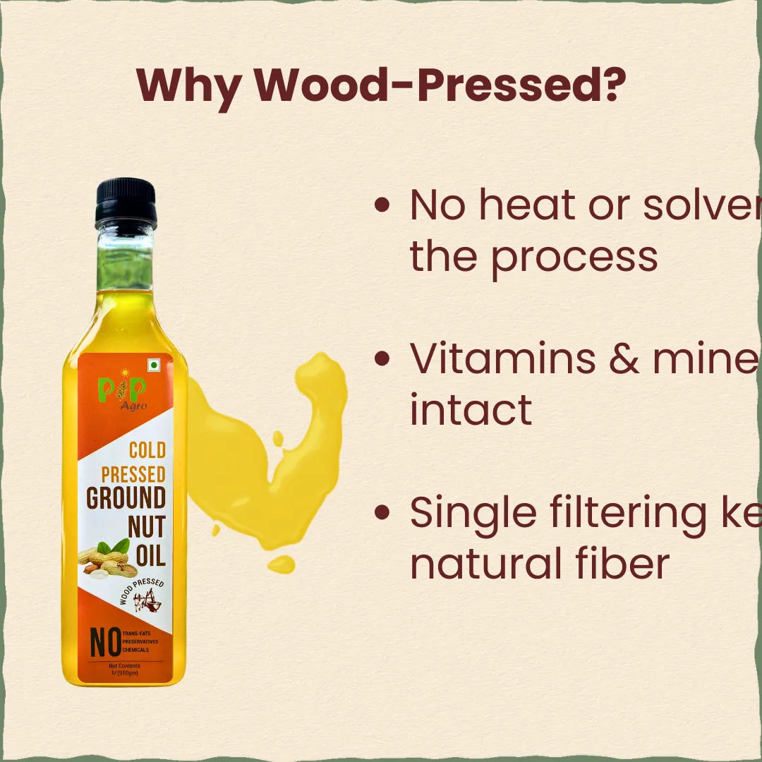 Groundnut Oil, Wood-Pressed, Single-filtered - Cold Pressed | शेंगदाणे तेल