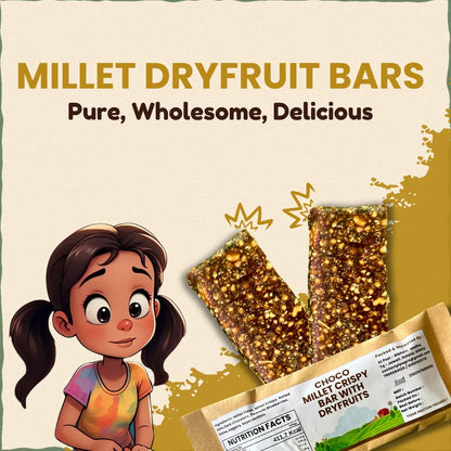 Millet Dryfruit Bar 40 gm | Almond, Dates, Cranberries & Foxtail - No Added Sugar | मिलेट ड्रायफ्रूट बार