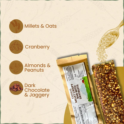 Millet Dryfruit Bar 40 gm | Almond, Dates, Cranberries & Foxtail - No Added Sugar | मिलेट ड्रायफ्रूट बार