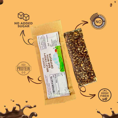 Millet Dryfruit Bar 40 gm | Almond, Dates, Cranberries & Foxtail - No Added Sugar | मिलेट ड्रायफ्रूट बार