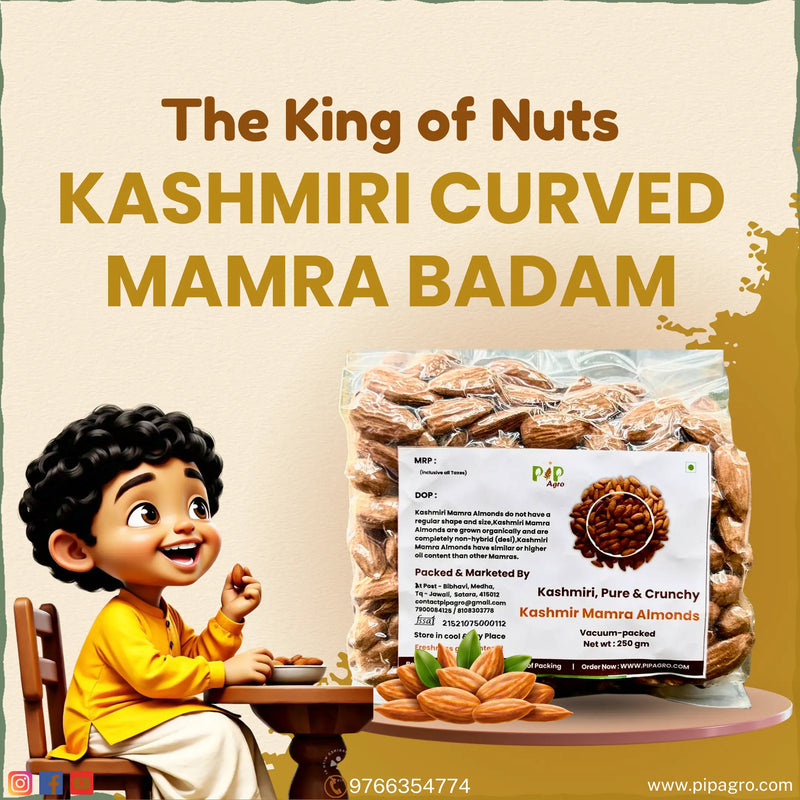 Kashmiri Curved Mamra Giri Badam / Almond | वाकडे मामरा बदाम