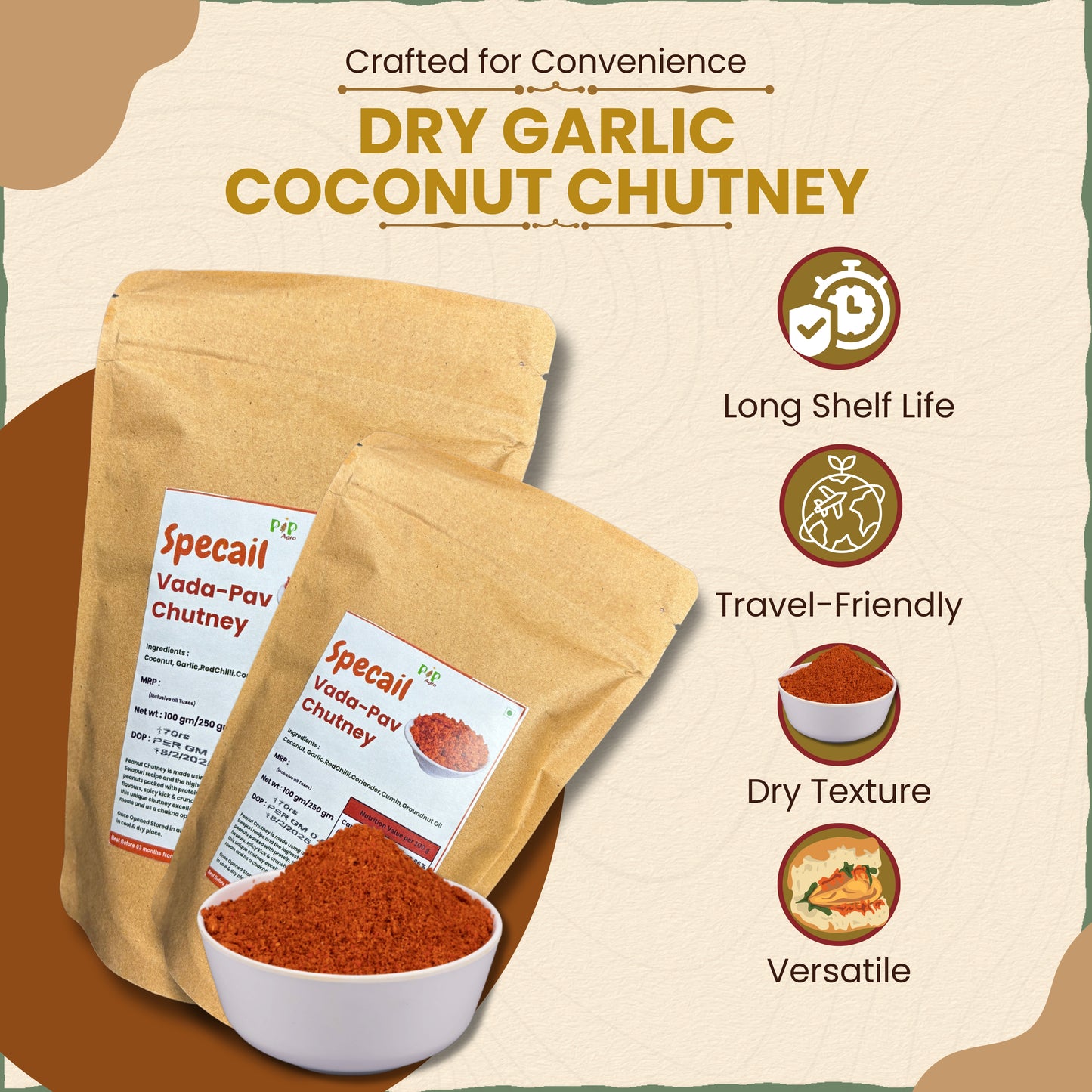 Dry Garlic Coconut Chutney: Vada Pav Masala | वडापाव चटणी