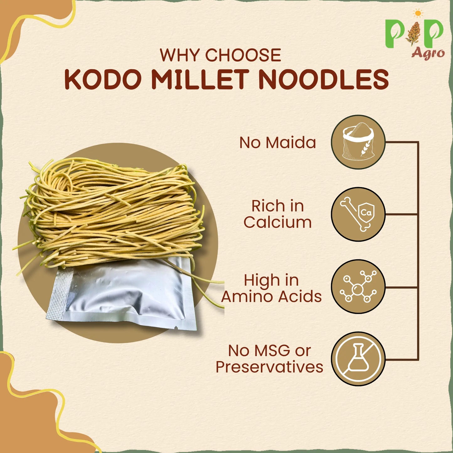 Kodo Millet Noodles 175 gm | No Preservative | कोडो नुडल्स