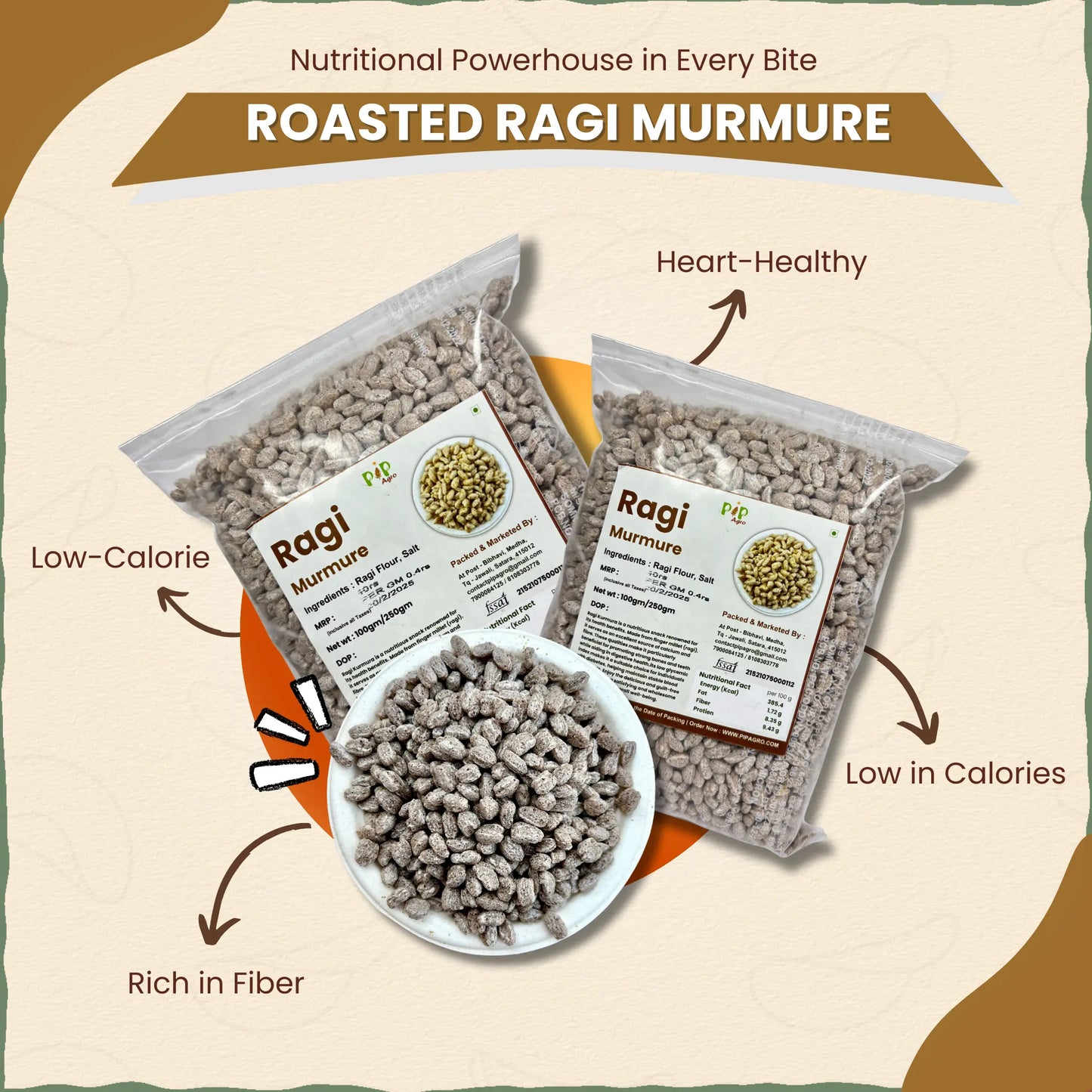 Roasted Ragi Murmure / KURMURA | नाचणी मुरमुरे