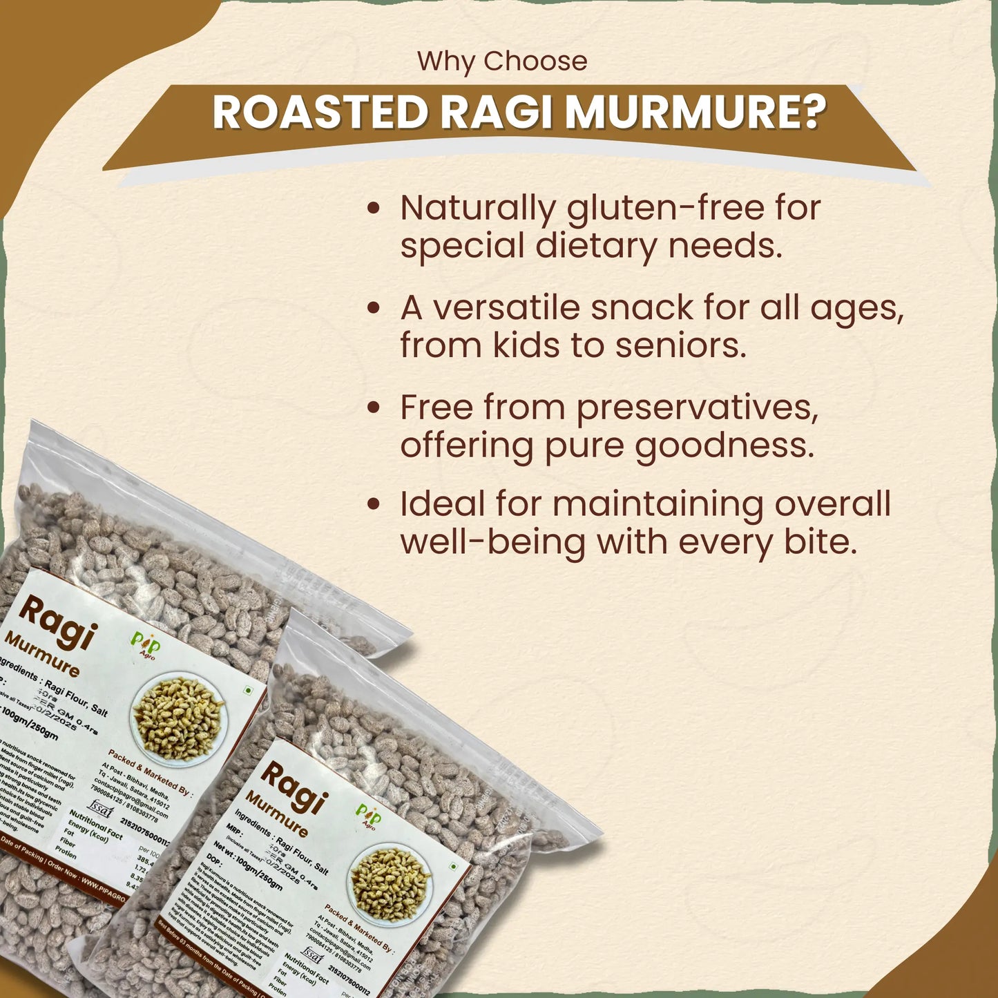 Roasted Ragi Murmure / KURMURA | नाचणी मुरमुरे
