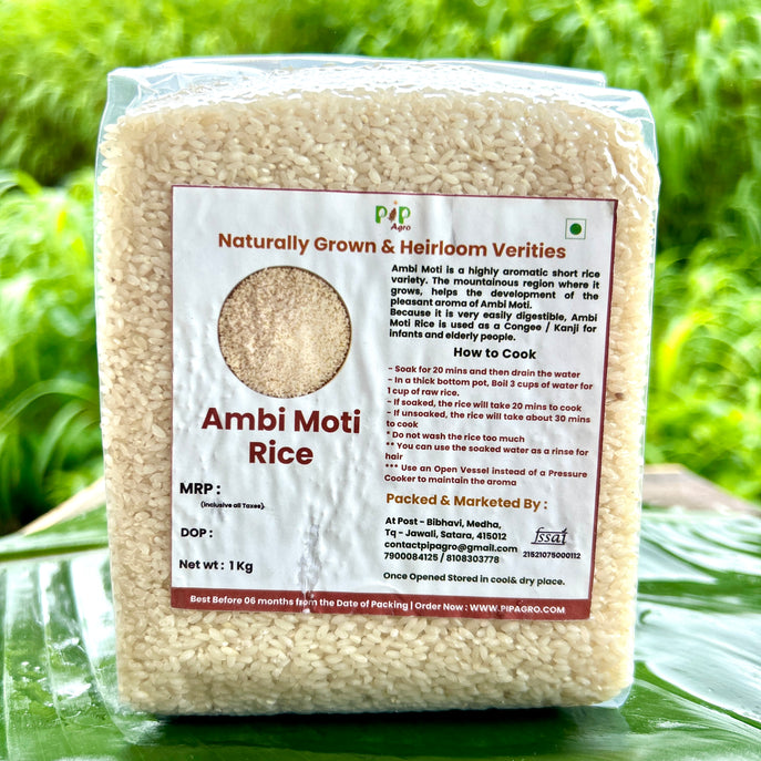 Ambi Moti Rice (Semi Polished) | आंबीमोती तांदूळ