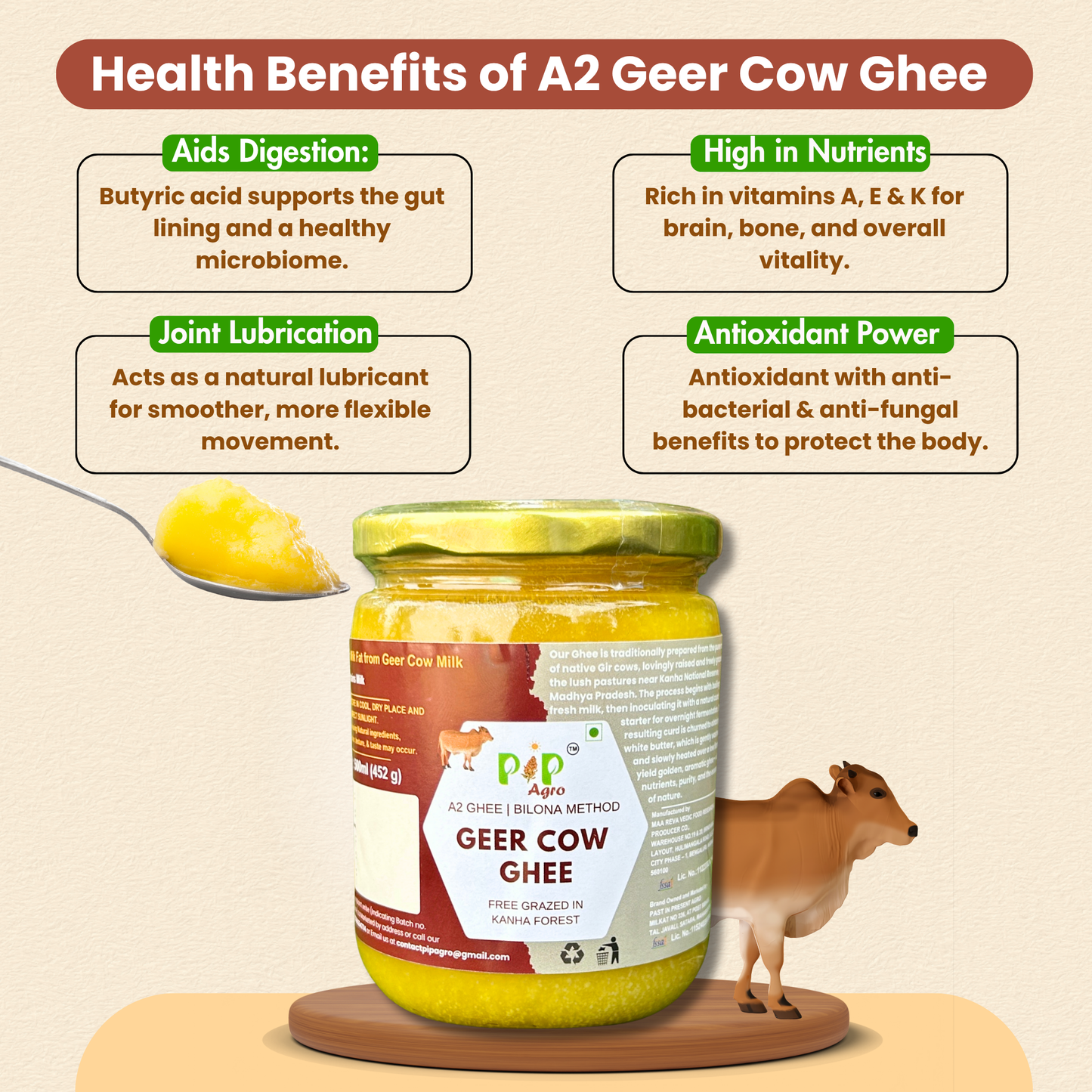 Desi Geer Cow Ghee | Kanha National Park A2 Geer Cow | कान्हा गीर गाईचे तूप