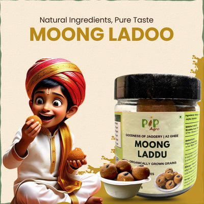 Whole Moong Jaggery-Ghee Ladoo / Laddu | मूग लाडू