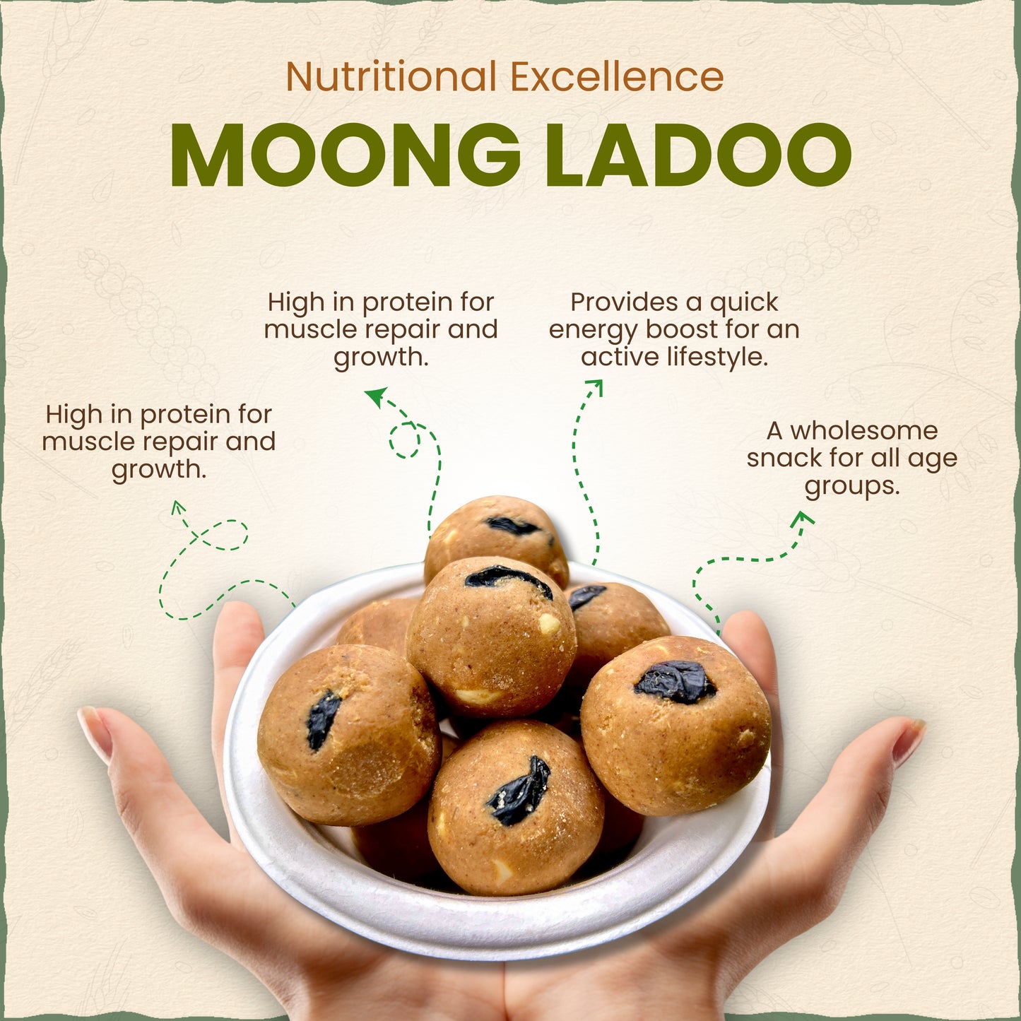 Whole Moong Jaggery-Ghee Ladoo / Laddu 200g | मूग लाडू