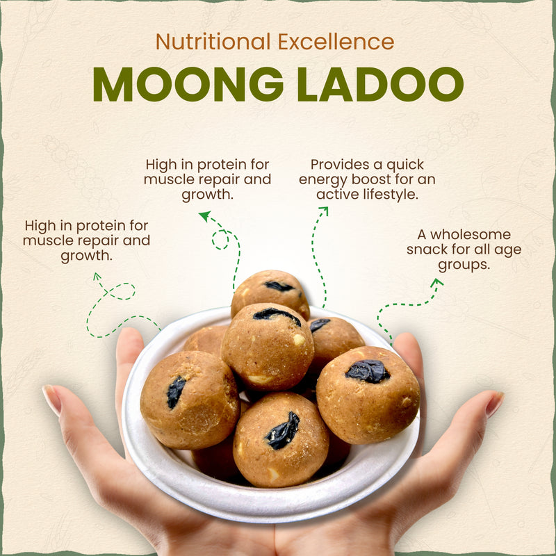 Whole Moong Jaggery-Ghee Ladoo / Laddu | मूग लाडू