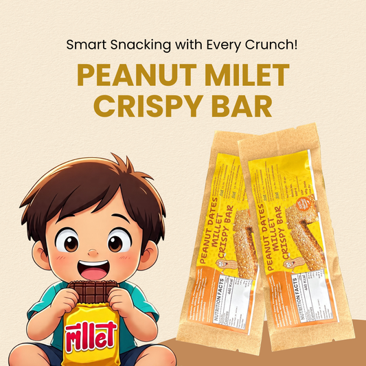 Dates Peanut Milet Crispy BAR 40g | Oats,Dates, Peanut & Super Seeds - No Added Sugar | मिलेट पिनट बार