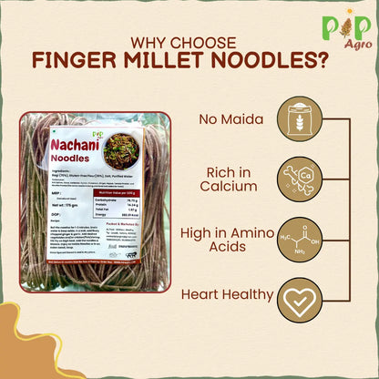 Ragi / Nachani / Finger Millet Noodles 175 gm | No Preservative | नाचणी नूडल्स