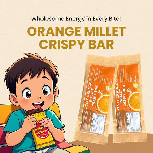 Zesty Orange Millet Crispy BAR 40g | Oats,Almond, Dates, Peanut & Super Seeds - No Added Sugar | मिलेट ऑरेंज बार