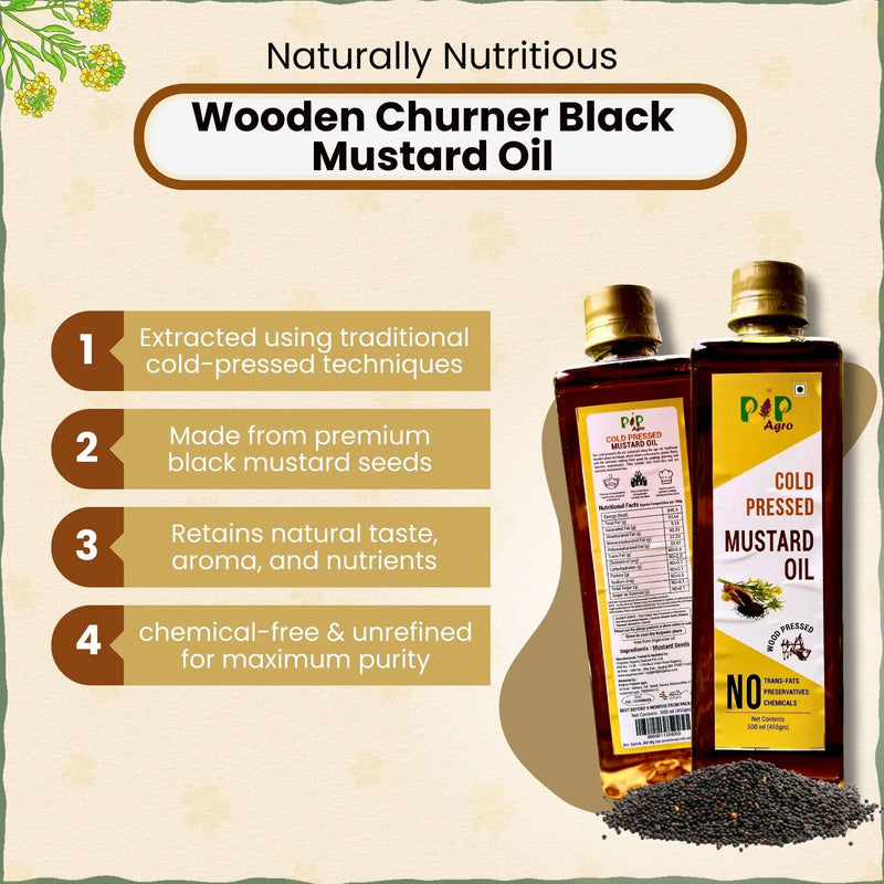 Black Mustard Wooden Cold Pressed Oil | काळी मोहरी तेल
