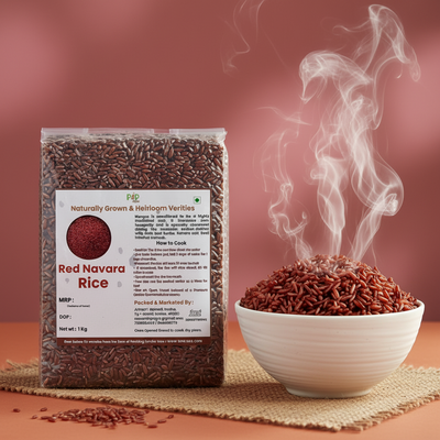 Njavara / Navara Red Rice (Unpolished) | लाल तांदूळ